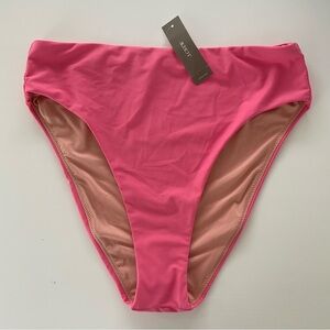 J Crew Sz Medium High Rise Bikini Swim Bottom Moderate Coverage Tea Rose Pink
